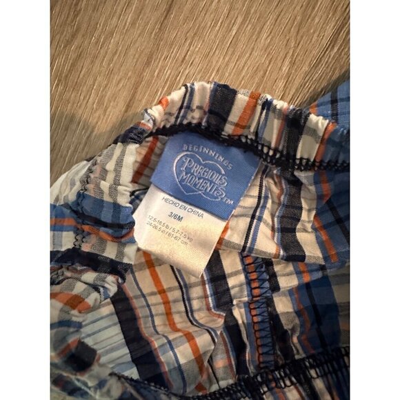 Precious Moment Plaid Pull On Shorts Baby Boy Size 3-6 months - Picture 2 of 2